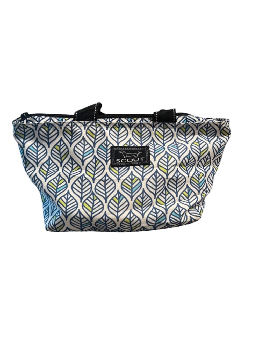 SCOUT Leaf Pattern Cosmetic Bag in Navy, White & Lime
